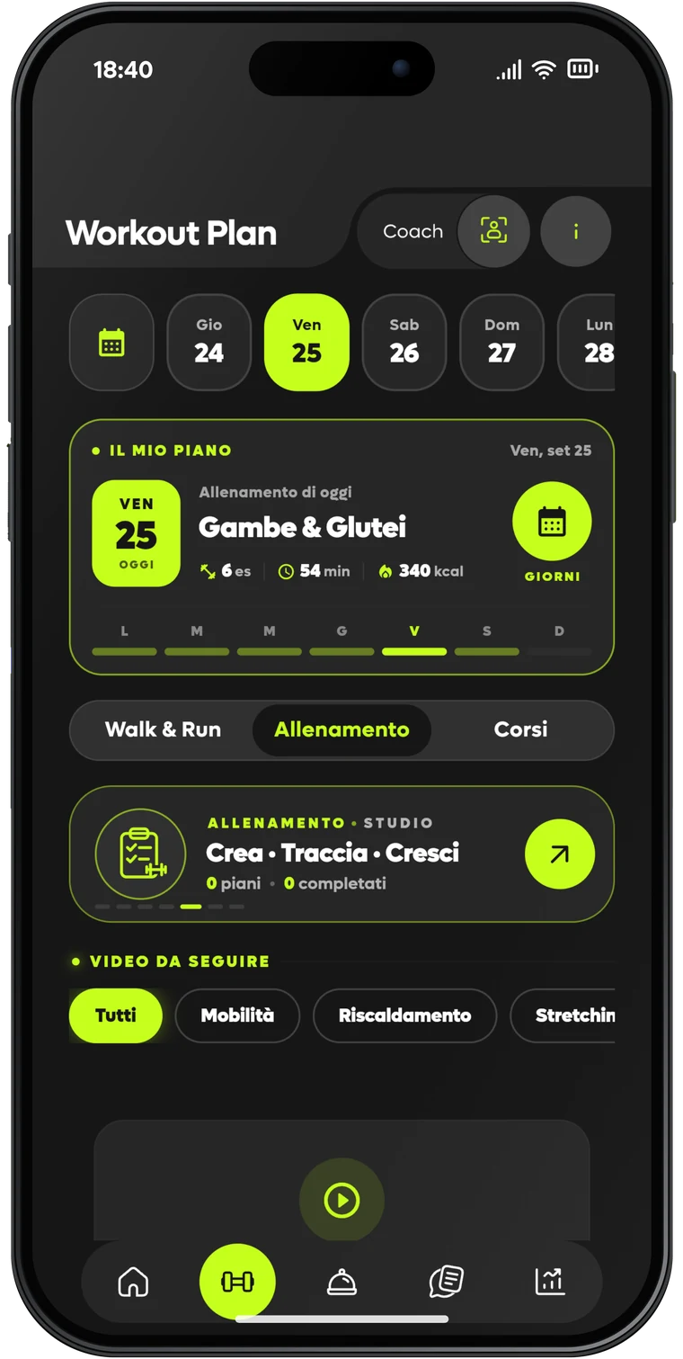 Kayan — App, piano di allenamento / Member training plan